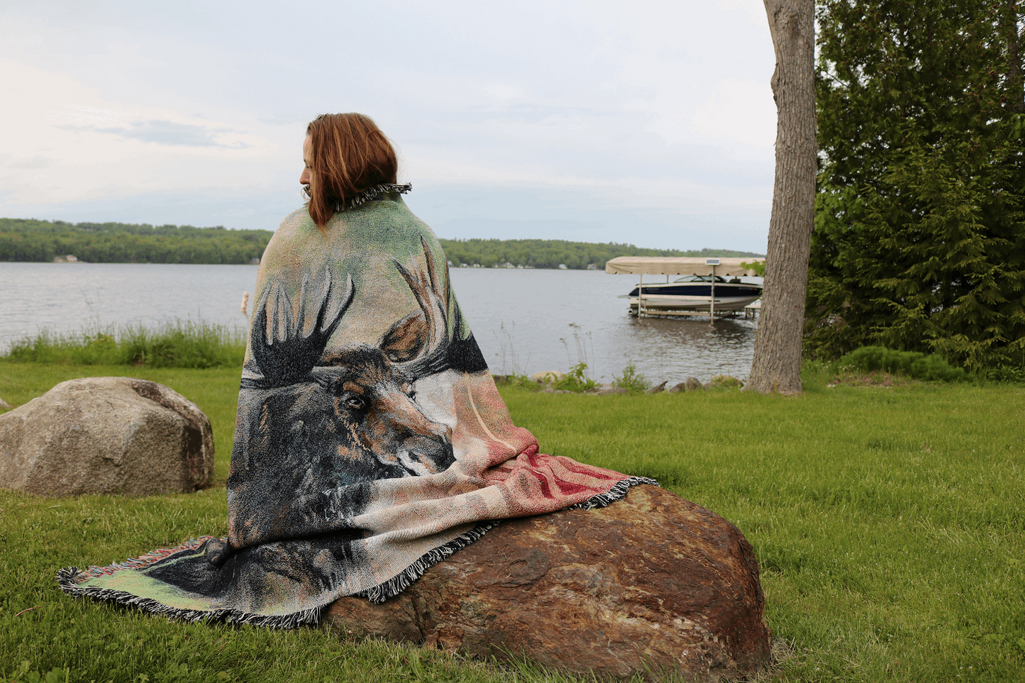 Spirited Determination- Moose Woven Throw